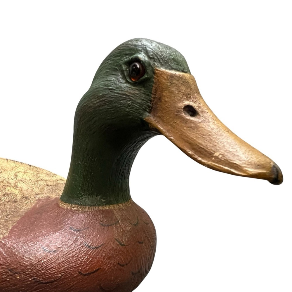Hal Wheeler Duck Decoy Mallard Drake Hand Carved Signed Original Wood Carving - Picture 4 of 12